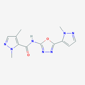1,4-dimethyl-N-(5-(1-methyl-1H-pyrazol-5-yl)-1,3,4-oxadiazol-2-yl)-1H-pyrazole-5-carboxamide