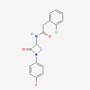 molecular formula C17H14ClFN2O2 B2607180 2-(2-chlorophenyl)-N-[1-(4-fluorophenyl)-2-oxoazetidin-3-yl]acetamide CAS No. 1796901-51-3