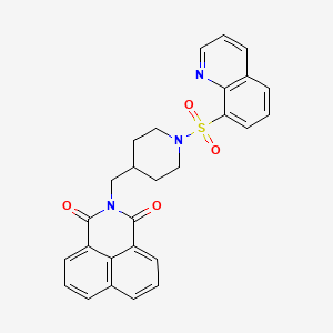 molecular formula C27H23N3O4S B2607181 2-((1-(quinolin-8-ylsulfonyl)piperidin-4-yl)methyl)-1H-benzo[de]isoquinoline-1,3(2H)-dione CAS No. 326007-84-5