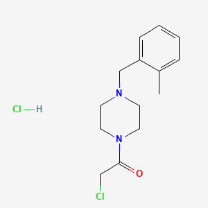molecular formula C14H20Cl2N2O B2607183 1-(Chloroacetyl)-4-(2-methylbenzyl)piperazine hydrochloride CAS No. 1049720-70-8