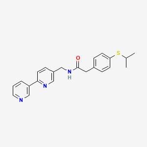 molecular formula C22H23N3OS B2607186 N-([2,3'-bipyridin]-5-ylmethyl)-2-(4-(isopropylthio)phenyl)acetamide CAS No. 2034448-76-3