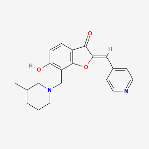 molecular formula C21H22N2O3 B2607189 (Z)-6-hydroxy-7-((3-methylpiperidin-1-yl)methyl)-2-(pyridin-4-ylmethylene)benzofuran-3(2H)-one CAS No. 896826-71-4