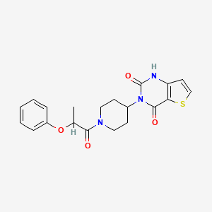 molecular formula C20H21N3O4S B2607192 3-(1-(2-phenoxypropanoyl)piperidin-4-yl)thieno[3,2-d]pyrimidine-2,4(1H,3H)-dione CAS No. 2034354-00-0