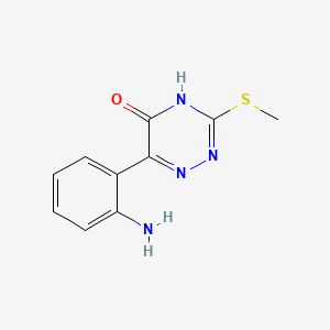 molecular formula C10H10N4OS B2607198 6-(2-Aminophenyl)-3-(methylsulfanyl)-1,2,4-triazin-5-ol CAS No. 28732-13-0