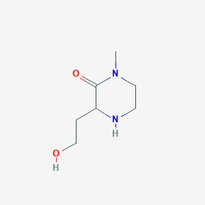 molecular formula C7H14N2O2 B2607201 3-(2-Hydroxyethyl)-1-methylpiperazin-2-one CAS No. 1544437-86-6