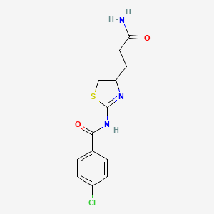 molecular formula C13H12ClN3O2S B2607204 N-(4-(3-氨基-3-氧代丙基)噻唑-2-基)-4-氯苯酰胺 CAS No. 1021229-99-1