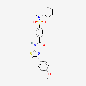 molecular formula C24H27N3O4S2 B2607205 4-[cyclohexyl(methyl)sulfamoyl]-N-[4-(4-methoxyphenyl)-1,3-thiazol-2-yl]benzamide CAS No. 683261-79-2