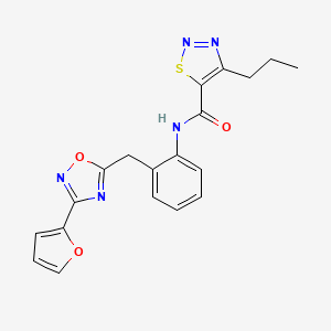 N-(2-((3-(furan-2-yl)-1,2,4-oxadiazol-5-yl)methyl)phenyl)-4-propyl-1,2,3-thiadiazole-5-carboxamide