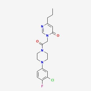 3-(2-(4-(3-chloro-4-fluorophenyl)piperazin-1-yl)-2-oxoethyl)-6-propylpyrimidin-4(3H)-one