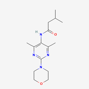 molecular formula C15H24N4O2 B2607215 N-(4,6-dimethyl-2-morpholinopyrimidin-5-yl)-3-methylbutanamide CAS No. 1448058-13-6