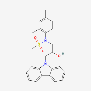 molecular formula C24H26N2O3S B2607233 N-[3-(9H-carbazol-9-yl)-2-hydroxypropyl]-N-(2,4-dimethylphenyl)methanesulfonamide CAS No. 694517-05-0