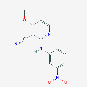 molecular formula C13H10N4O3 B2607234 4-Methoxy-2-(3-nitroanilino)nicotinonitrile CAS No. 341966-95-8