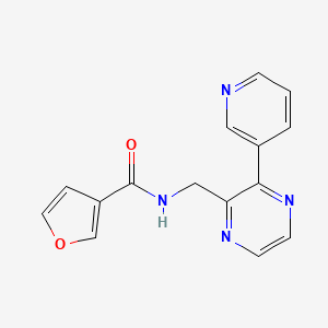molecular formula C15H12N4O2 B2607236 N-((3-(pyridin-3-yl)pyrazin-2-yl)methyl)furan-3-carboxamide CAS No. 2034614-86-1