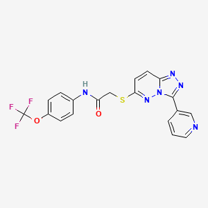 molecular formula C19H13F3N6O2S B2607237 2-((3-(pyridin-3-yl)-[1,2,4]triazolo[4,3-b]pyridazin-6-yl)thio)-N-(4-(trifluoromethoxy)phenyl)acetamide CAS No. 868968-82-5