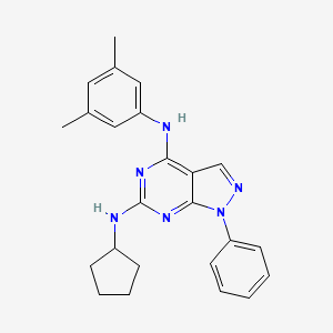 molecular formula C24H26N6 B2607240 N6-cyclopentyl-N4-(3,5-dimethylphenyl)-1-phenyl-1H-pyrazolo[3,4-d]pyrimidine-4,6-diamine CAS No. 1004389-96-1