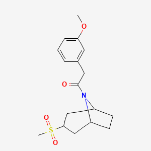molecular formula C17H23NO4S B2607245 2-(3-methoxyphenyl)-1-((1R,5S)-3-(methylsulfonyl)-8-azabicyclo[3.2.1]octan-8-yl)ethanone CAS No. 1705781-66-3