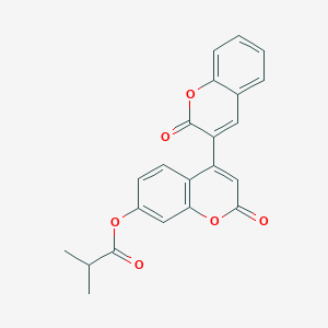 molecular formula C22H16O6 B2607249 2-Oxo-4-(2-oxochromen-3-yl)chromen-7-yl 2-methylpropanoate CAS No. 896033-78-6