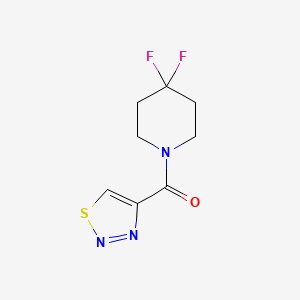molecular formula C8H9F2N3OS B2607257 (4,4-Difluoropiperidin-1-yl)-(thiadiazol-4-yl)methanone CAS No. 2325945-80-8
