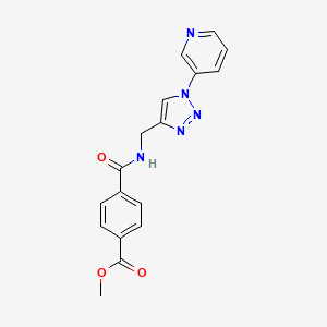molecular formula C17H15N5O3 B2607260 methyl 4-(((1-(pyridin-3-yl)-1H-1,2,3-triazol-4-yl)methyl)carbamoyl)benzoate CAS No. 2034232-38-5