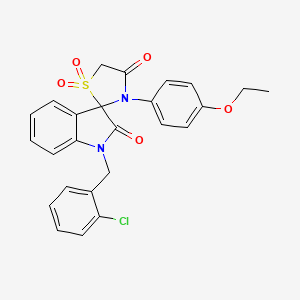 molecular formula C25H21ClN2O5S B2607262 1-(2-Chlorobenzyl)-3'-(4-ethoxyphenyl)spiro[indoline-3,2'-thiazolidine]-2,4'-dione 1',1'-dioxide CAS No. 941912-85-2
