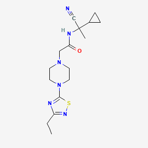 molecular formula C16H24N6OS B2607265 N-(1-Cyano-1-cyclopropylethyl)-2-[4-(3-ethyl-1,2,4-thiadiazol-5-YL)piperazin-1-YL]acetamide CAS No. 1436044-82-4