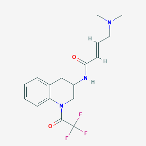 molecular formula C17H20F3N3O2 B2607268 (E)-4-(Dimethylamino)-N-[1-(2,2,2-trifluoroacetyl)-3,4-dihydro-2H-quinolin-3-yl]but-2-enamide CAS No. 2411333-47-4