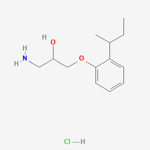 molecular formula C13H22ClNO2 B2607273 1-Amino-3-(2-sec-butylphenoxy)propan-2-ol hydrochloride CAS No. 1049784-82-8