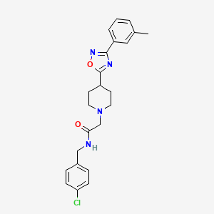 molecular formula C23H25ClN4O2 B2607274 N-(4-chlorobenzyl)-2-(4-(3-(m-tolyl)-1,2,4-oxadiazol-5-yl)piperidin-1-yl)acetamide CAS No. 1251679-95-4
