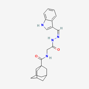molecular formula C22H26N4O2 B2607277 (3r,5r,7r)-N-(2-((Z)-2-((1H-indol-3-yl)methylene)hydrazinyl)-2-oxoethyl)adamantane-1-carboxamide CAS No. 476431-10-4