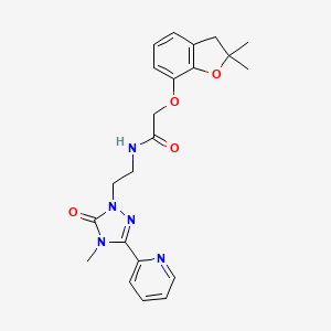 2-((2,2-dimethyl-2,3-dihydrobenzofuran-7-yl)oxy)-N-(2-(4-methyl-5-oxo-3-(pyridin-2-yl)-4,5-dihydro-1H-1,2,4-triazol-1-yl)ethyl)acetamide