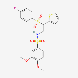 N-[2-[(4-fluorophenyl)sulfonyl]-2-(2-thienyl)ethyl]-3,4-dimethoxybenzenesulfonamide