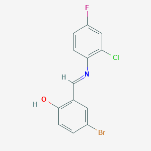 4-bromo-2-{(E)-[(2-chloro-4-fluorophenyl)imino]methyl}phenol