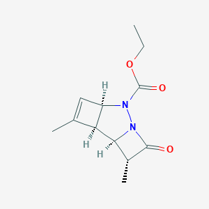 molecular formula C12H16N2O3 B260730 Ethyl 3,9-dimethyl-4-oxo-5,6-diazatricyclo[5.2.0.0~2,5~]non-8-ene-6-carboxylate 