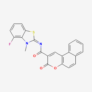 molecular formula C22H13FN2O3S B2607302 N-[(2Z)-4-fluoro-3-methyl-2,3-dihydro-1,3-benzothiazol-2-ylidene]-3-oxo-3H-benzo[f]chromene-2-carboxamide CAS No. 868375-30-8