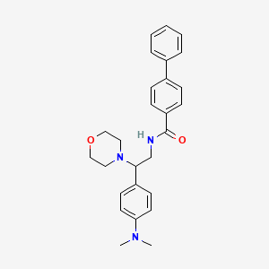 molecular formula C27H31N3O2 B2607315 N-(2-(4-(dimethylamino)phenyl)-2-morpholinoethyl)-[1,1'-biphenyl]-4-carboxamide CAS No. 897620-14-3