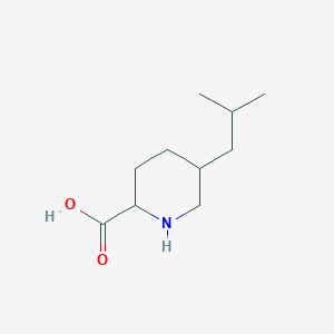 molecular formula C10H19NO2 B2607319 5-(2-Methylpropyl)piperidine-2-carboxylic acid CAS No. 2166982-60-9