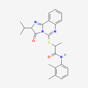 molecular formula C24H26N4O2S B2607320 N-(2,3-dimethylphenyl)-2-((2-isopropyl-3-oxo-2,3-dihydroimidazo[1,2-c]quinazolin-5-yl)thio)propanamide CAS No. 1189969-27-4