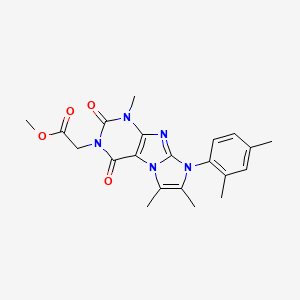 molecular formula C21H23N5O4 B2607325 Methyl 2-[6-(2,4-dimethylphenyl)-4,7,8-trimethyl-1,3-dioxopurino[7,8-a]imidazol-2-yl]acetate CAS No. 878732-35-5