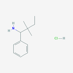 molecular formula C12H20ClN B2607326 2,2-Dimethyl-1-phenylbutan-1-amine;hydrochloride CAS No. 2402839-01-2