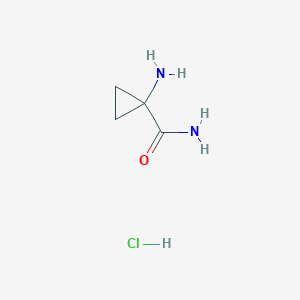 molecular formula C4H9ClN2O B2607327 1-Aminocyclopropane-1-carboxamide hydrochloride CAS No. 137360-55-5; 324796-27-2