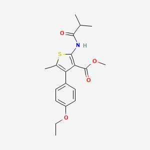 B2607332 Methyl 4-(4-ethoxyphenyl)-2-isobutyramido-5-methylthiophene-3-carboxylate CAS No. 692743-39-8