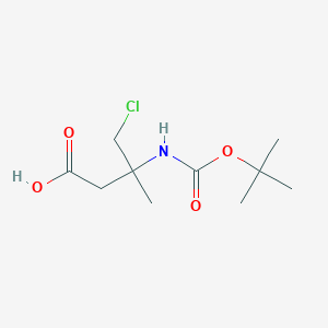 molecular formula C10H18ClNO4 B2607333 N-Boc-(+/-)-3-amino-4-chloro-3-methylbutanoic acid CAS No. 1335042-83-5