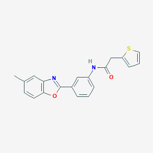 molecular formula C20H16N2O2S B260739 N-[3-(5-methyl-1,3-benzoxazol-2-yl)phenyl]-2-thiophen-2-ylacetamide 