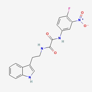 molecular formula C18H15FN4O4 B2607395 N'-(4-fluoro-3-nitrophenyl)-N-[2-(1H-indol-3-yl)ethyl]ethanediamide CAS No. 941894-63-9