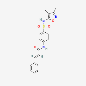molecular formula C21H21N3O4S B2607396 (2E)-N-{4-[(Dimethyl-1,2-oxazol-5-yl)sulfamoyl]phenyl}-3-(4-methylphenyl)prop-2-enamide CAS No. 873307-21-2
