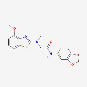 molecular formula C18H17N3O4S B2607451 N-(2H-1,3-benzodioxol-5-yl)-2-[(4-methoxy-1,3-benzothiazol-2-yl)(methyl)amino]acetamide CAS No. 1351644-66-0