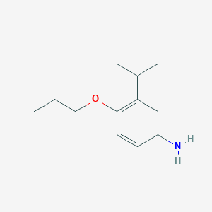molecular formula C12H19NO B2607547 3-(Propan-2-yl)-4-propoxyaniline CAS No. 1310292-87-5