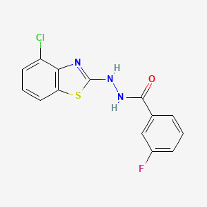 B2607555 N'-(4-chloro-1,3-benzothiazol-2-yl)-3-fluorobenzohydrazide CAS No. 851979-08-3