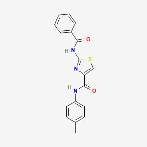 molecular formula C18H15N3O2S B2607571 2-benzamido-N-(4-methylphenyl)-1,3-thiazole-4-carboxamide CAS No. 954642-24-1