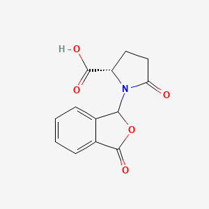 molecular formula C13H11NO5 B2607579 (2S)-5-oxo-1-(3-oxo-1,3-dihydro-2-benzofuran-1-yl)pyrrolidine-2-carboxylic acid CAS No. 956923-52-7